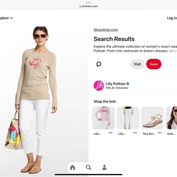 Lilly Pulitzer Beige Sweater with Anchor Design - Picture 4 of 10